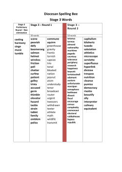Stage 3 Words - St Mary`s Catholic Primary School, Orange