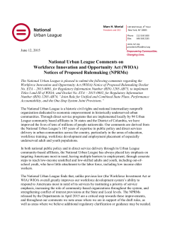 NPRMs - National Urban League