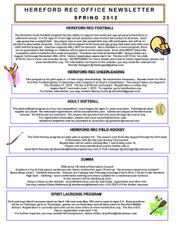 Hereford Rec Office Newsletter