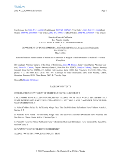 State Defendants` Memorandum of Points and Authorities in Sup