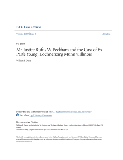Mr. Justice Rufus W. Peckham and the Case of Ex Parte Young