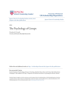 The Psychology of Groups - UR Scholarship Repository