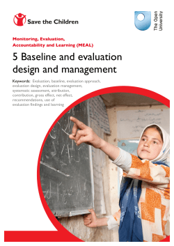 Baseline and evaluation design and management File