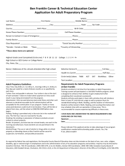 Adult Application - Ben Franklin Career Center
