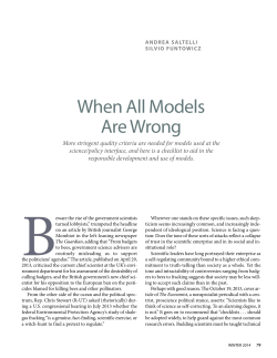 Saltelli, A., Funtowicz, S., 2014, When all models