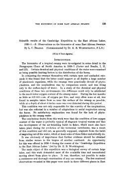 Scientific results of the Cambridge Expedition to the East African