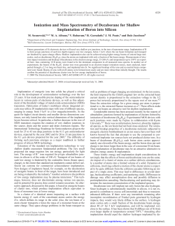Ionization and Mass Spectrometry of Decaborane for