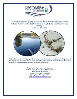 Evaluation of Water Quality Parameters due to Aeration