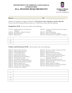 M.A. SPANISH REQUIREMENTS