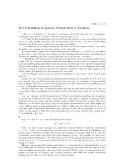 M1F Foundations of Analysis, Problem Sheet 4, Solutions.