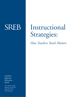 Instructional Strategies - Southern Regional Education Board