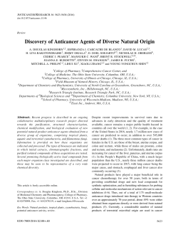 Discovery of Anticancer Agents of Diverse Natural Origin