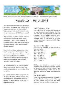 Newsletter - Beckington Pre