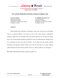 Post-colonial Multicultural Identity in Rudyard Kipling`s Kim