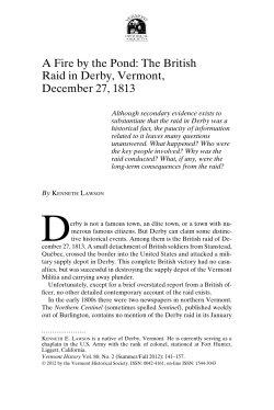 A Fire by the Pond: The British Raid in Derby, Vermont, December