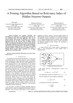 A Pruning Algorithm Based on Relevancy Index of Hidden Neurons