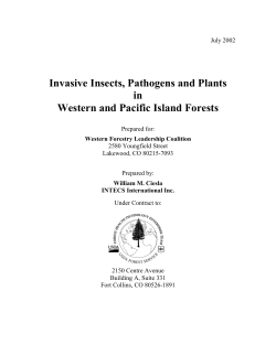 Invasive Insects, Pathogens and Plants in Western and Pacific
