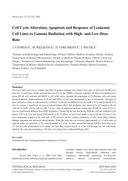 Cell Cycle Alteration, Apoptosis and Response of