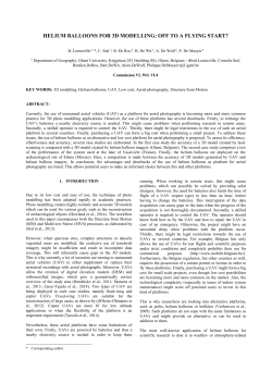 HELIUM BALLOONS FOR 3D MODELLING: OFF TO A FLYING