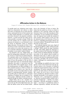 Affirmative Action in the Balance