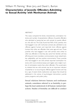 Characteristics of Juvenile Offenders Admitting to Sexual Activity