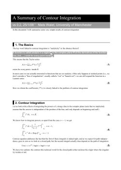A Summary of Contour Integration