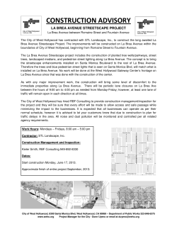 construction advisory - City of West Hollywood