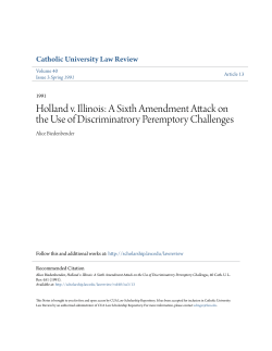 Holland v. Illinois: A Sixth Amendment Attack on the Use of