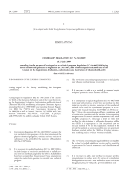 Commission Regulation (EC) No 761/2009 of 23