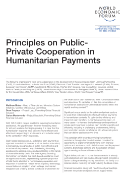 Principles on Public- Private Cooperation in Humanitarian Payments