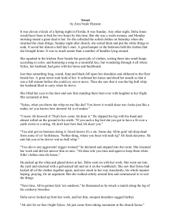 Sweat by Zora Neale Hurston It was eleven o`clock of a Spring night