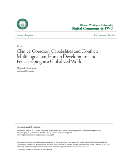Choice, Coercion, Capabilities and Conflict