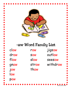 -aw Word Family List