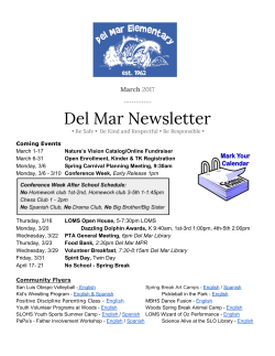 March Newsletter - Del Mar Elementary
