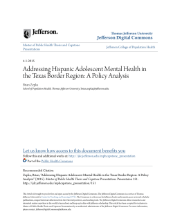 Addressing Hispanic Adolescent Mental Health in the Texas Border