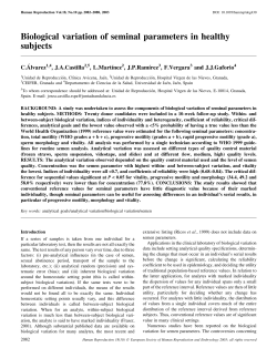 Biological variation of seminal parameters in healthy subjects