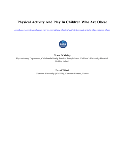 Physical Activity And Play In Children Who Are Obese