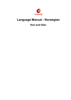 Language Manual - Norwegian