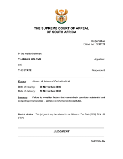 IN THE SUPREME COURT OF APPEAL OF SOUTH AFRICA