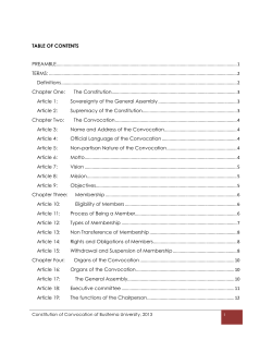 Convocation Constitution