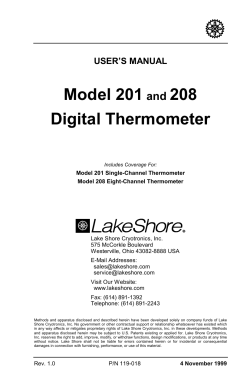 Model 201 and 208 Digital Thermometer