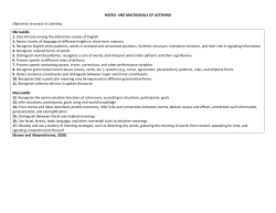 MICRO- AND MACROSKILLS OF LISTENING Objectives to assess