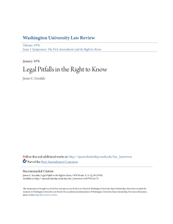 Legal Pitfalls in the Right to Know