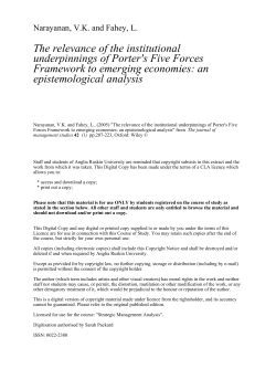 The relevance of the institutional underpinnings of