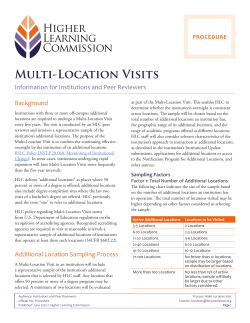 Multi-Location Visits - The Higher Learning Commission