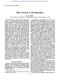 Hair Growth in Kwashiorkor - Archives of Disease in Childhood