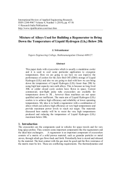 Mixture of Alloys Used for Building a Regenerator to Bring Down the