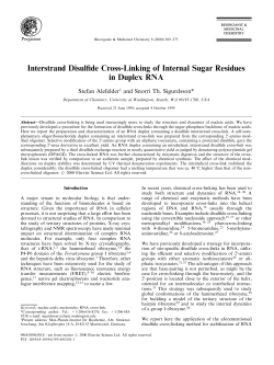 Interstrand Disulfide Cross-Linking of Internal Sugar Residues in