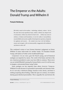 The Emperor vs the Adults: Donald Trump and Wilhelm II