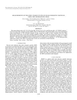 MEASUREMENTS OF THE IONIC CHARGE STATES OF SOLAR